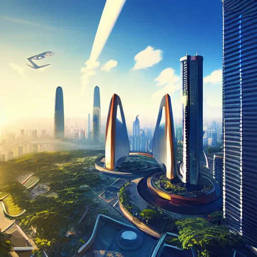 Image similar to futuristic sao paulo, 4 k, sunny day, art by terraform studio, art by ryan woodhouse