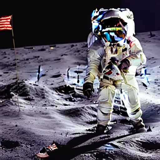 Prompt: Obama spotted on the moon