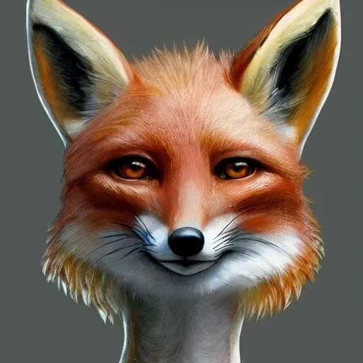 Image similar to a humanoid fox with a face inspired by mr. bean, intricate, elegant, highly detailed, digital painting, artstation, glamor pose, concept art, smooth, sharp focus, illustration, art by artgerm and greg rutkowski, artey freytag