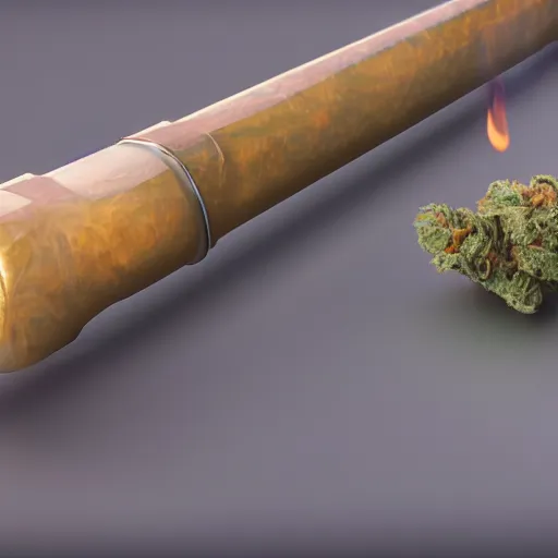 Image similar to cannabis bong water pipe, fire, smoke, octane render, 8 k, ultra hd, unreal engine 5, ray tracing