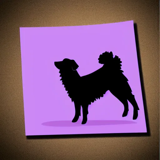 Image similar to silhouette of a shetland sheepdog, minimalist, vectorial art, gradient black to violet, trending on artstation