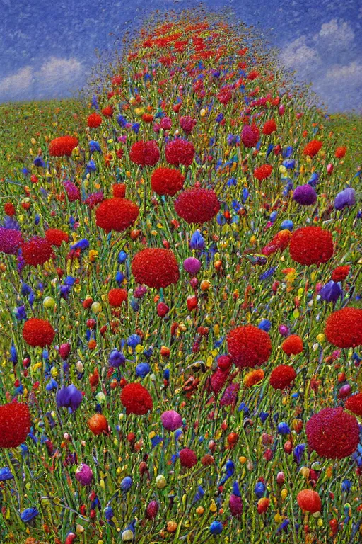 Image similar to spring flowers, happy and beautiful, by ivan marchuk