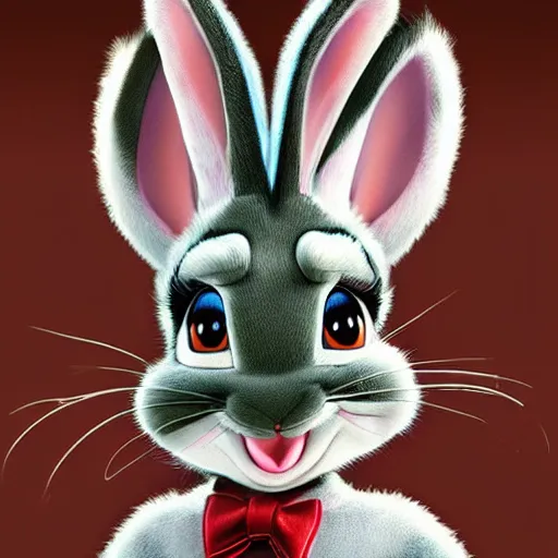 Image similar to a photoreal bugs bunny