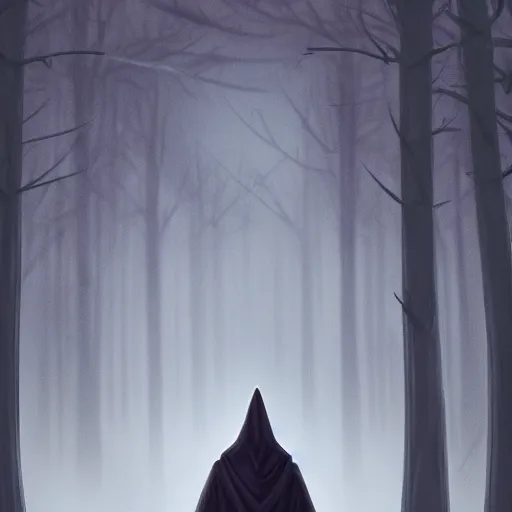 Prompt: a hooded figure standing in a forest, celestia, eden, river, fantasy artwork, award winning, very very very very very very very beautiful scenery, artstation