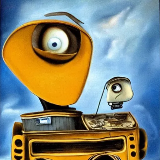 Image similar to salvador dali painting of wall - e called dall - e