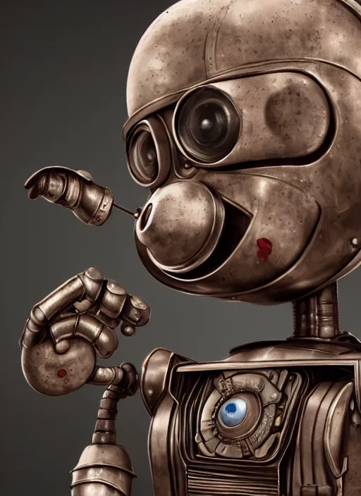 Image similar to highly detailed closeup, portrait of a 1 9 2 0 s retro toy robot, unreal engine, nicoletta ceccoli, mark ryden, earl norem, lostfish, global illumination, detailed and intricate environment