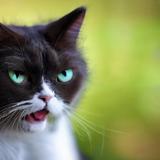 Image similar to a cat is making a silly face, funny picture, 4 k