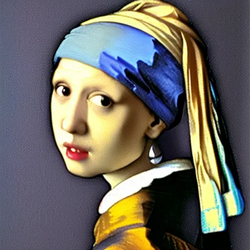 Image similar to Doge in a pearl earring, by Johannes Vermeer, 8k