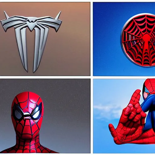 Prompt: Spiderman created by Tesla company