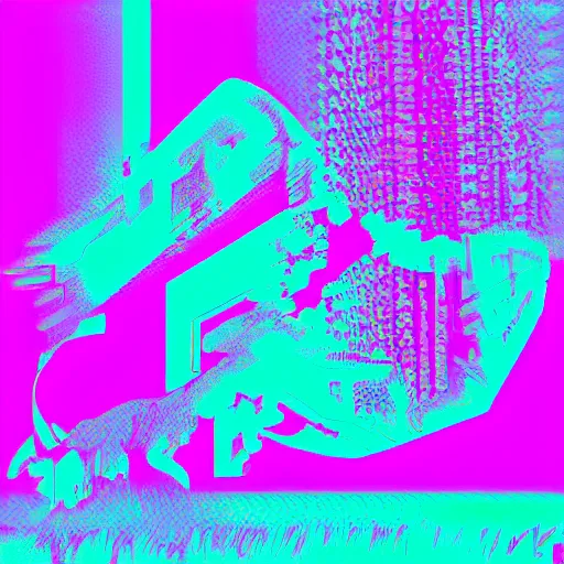 Prompt: vaporwave album cover art, glitch art