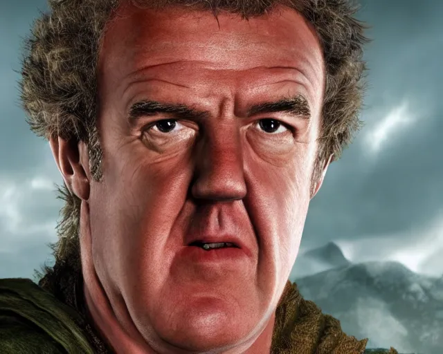 Image similar to jeremy clarkson in lord of the rings, character art, by various concept artists, redshift render, hyperrealistic face, photorealistic render