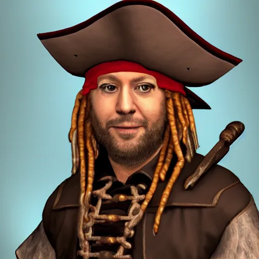 Image similar to author morgan as a pirate