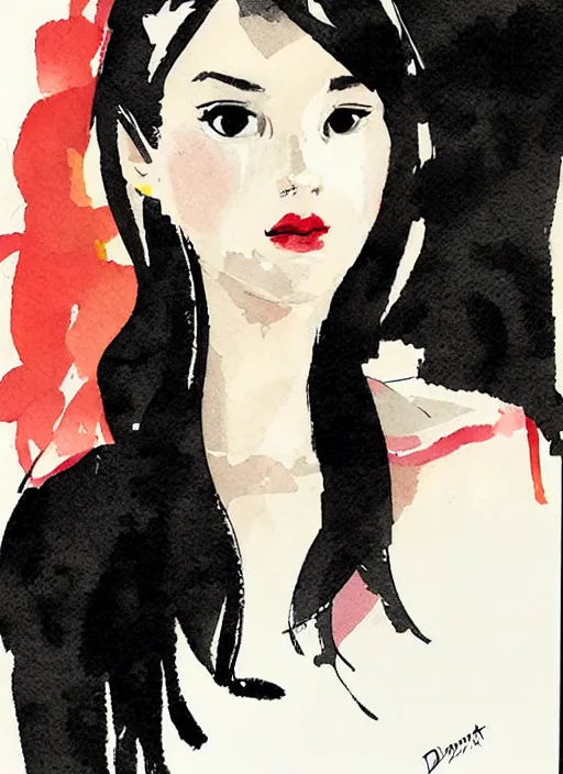 Image similar to portrait of a pretty young lady by dustin nguyen