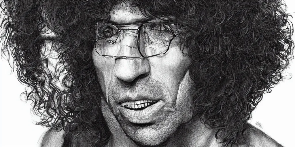 Prompt: Joe Rogan and Howard Stern morphed as one, portrait, intricate, highly detailed, concept art, smooth, sharp focus