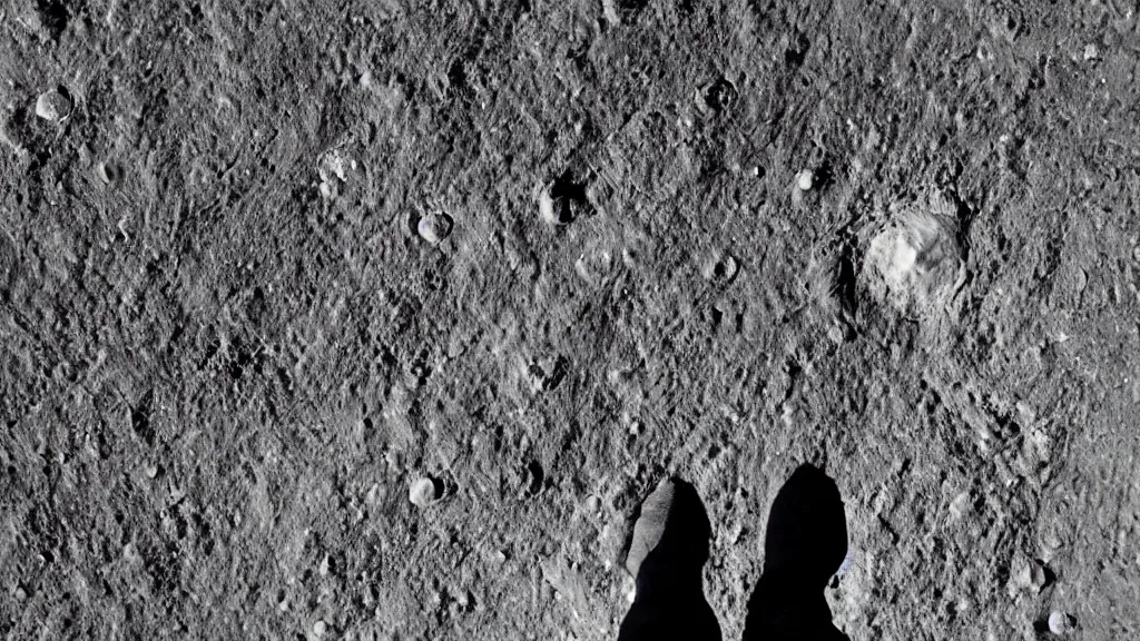 Image similar to a giant man larger than the moon, looking from above down at the earth