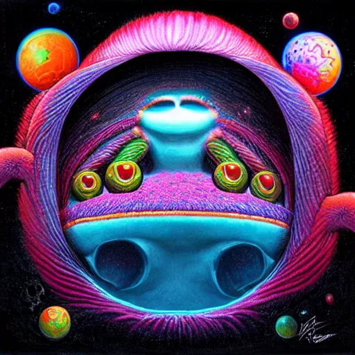 Image similar to by naoto hattori vantablack highly detailed. a beautiful print of a space battle with wild, bright colors.