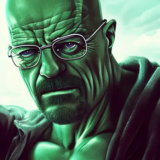 Image similar to Walter White is The Hulk, hyperdetailed, artstation, cgsociety, 8k