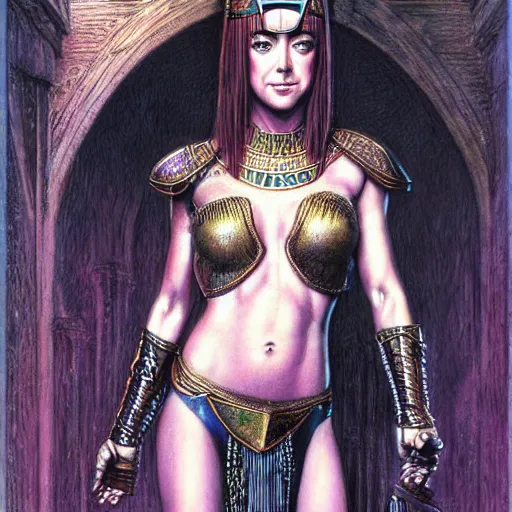Prompt: portrait of young alyson hannigan as egyptian princess by luis royo, wayne barlowe