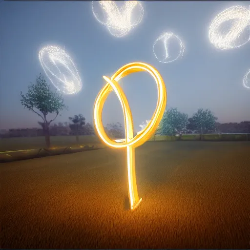 Image similar to glowing golden infinity symbol unreal engine