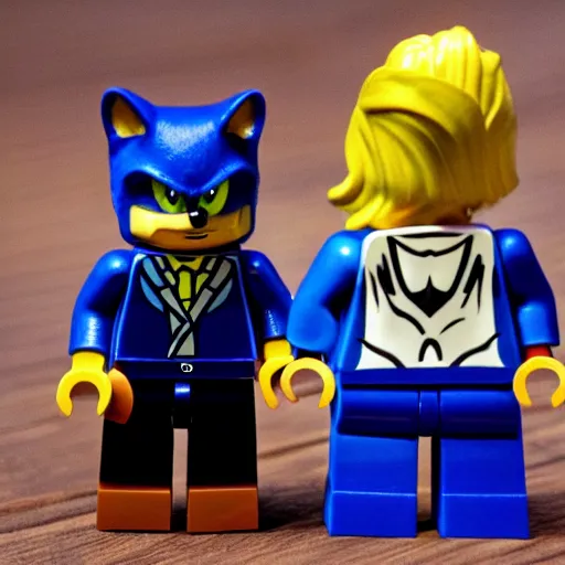 Image similar to sonic the hedgehog fbi chief lego set