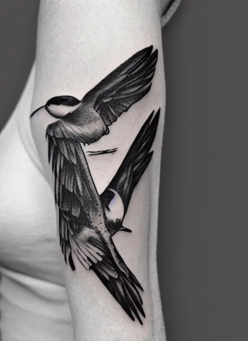 Image similar to sailor tattoo of a swallow on white paper