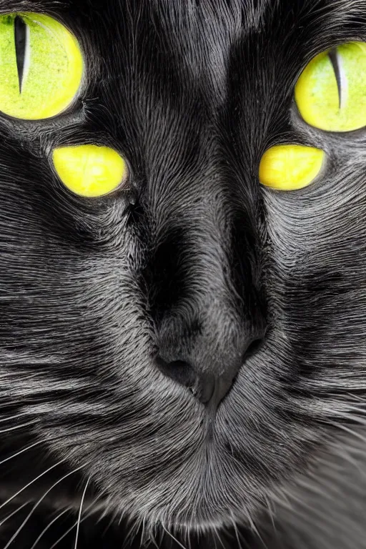 Prompt: studio photo of a black cat|green eyes