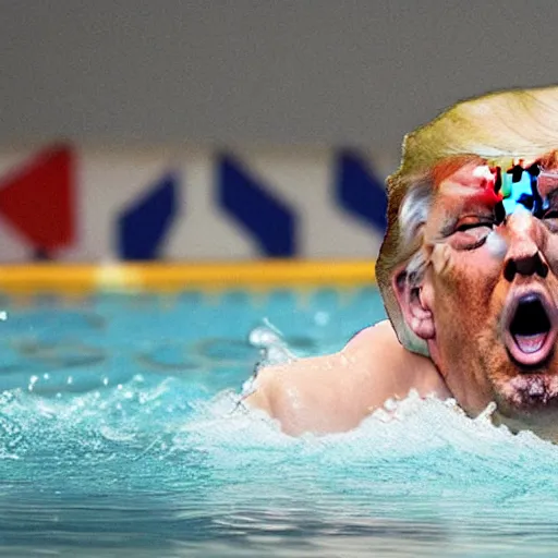 Prompt: donald trump swimming in the shit