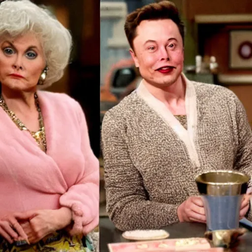 Prompt: elon musk guest starring on golden girls