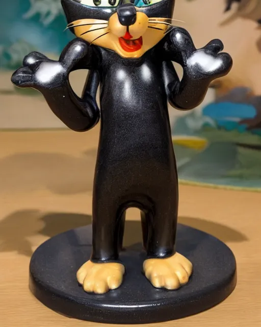 Prompt: Disney, discontinued character Crazy Cat, 1940, figurine, detailed product photo