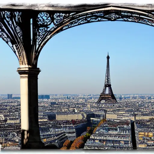 Image similar to cat back looking on paris view panorama