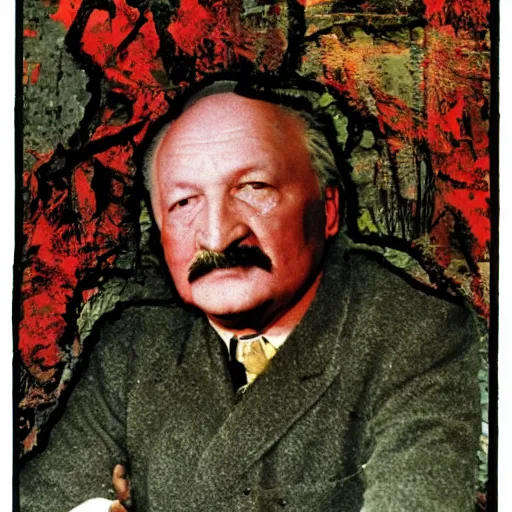 Image similar to martin heidegger became bloody ugly degenerate, photo - realistic, color image, 2 k, highly detailed, occult art