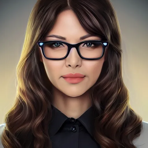 Prompt: Office secretary portrait by artgerm, with a beautiful symmetrical face