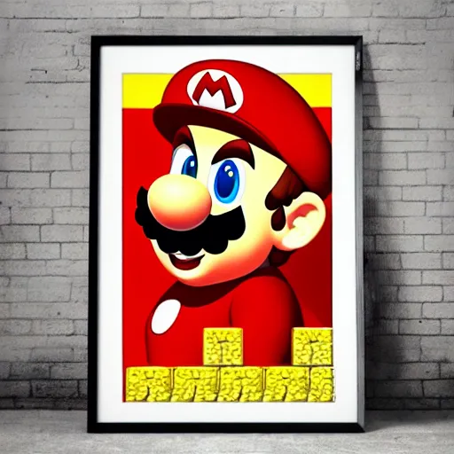 Image similar to super mario in the style of a polish movie poster