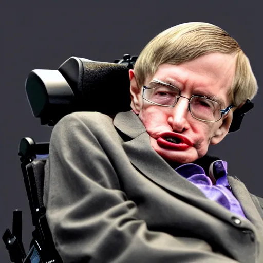 Prompt: macrophoto of stephen hawking,