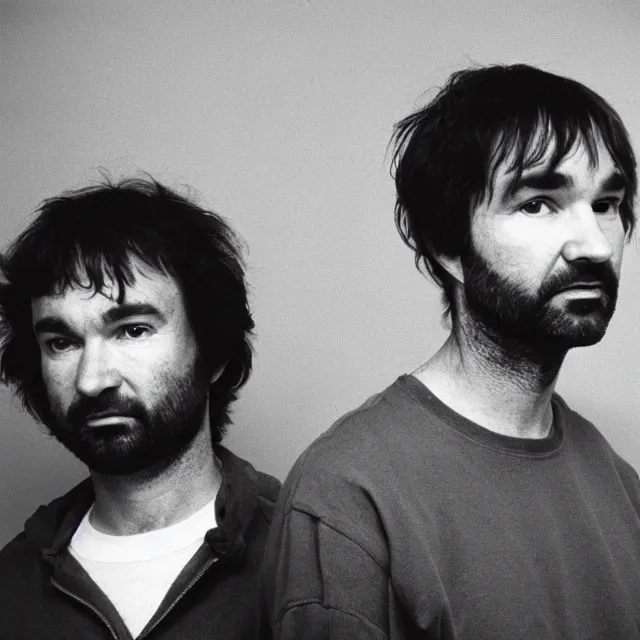 Prompt: soft lit 1980s portrait of Autechre