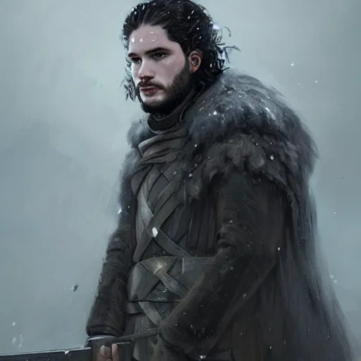 Image similar to portrait of jon snow with monkey pox by greg rutkowski, young, attractive, highly detailed portrait, scifi, digital painting, artstation, concept art, smooth, sharp foccus ilustration, artstation hq ”