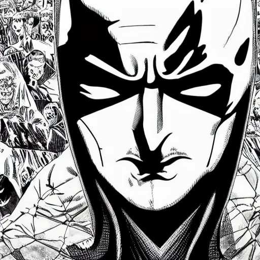 Prompt: Batman portrait in the style of Junji Ito. Manga. Black & White. Gothic. Horror. Exquisitely detailed. 4K.