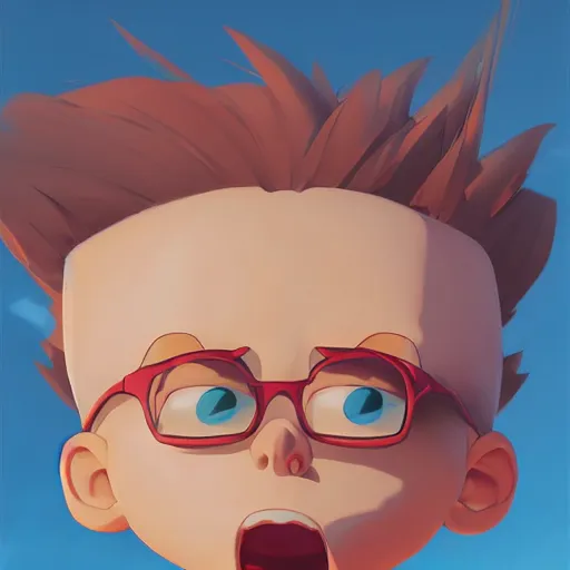 Image similar to face icon stylized minimalist rugrats, loftis, cory behance hd by jesper ejsing, by rhads, makoto shinkai and lois van baarle, ilya kuvshinov, rossdraws global illumination