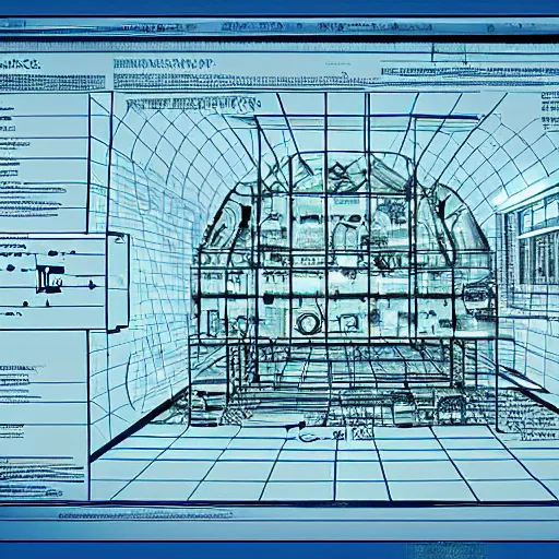 Image similar to synchrotron's blueprint as Da Vinci sketch