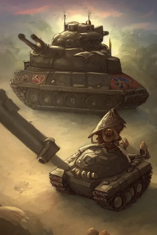 Prompt: cute little anthropomorphic Guinea Pig Infantry advancing next to a tank, tiny, small, short, American tanker outfit, cute and adorable, pretty, beautiful, DnD character art portrait, matte fantasy painting, DeviantArt Artstation, by Jason Felix by Steve Argyle by Tyler Jacobson by Peter Mohrbacher, cinematic lighting