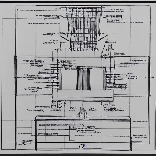 Prompt: blueprint of design of nuclear reactor