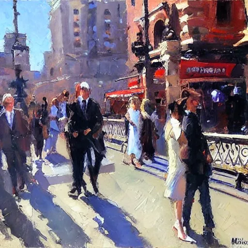 Prompt: painting of a city by michael garmash