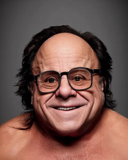 Image similar to portrait of danny devito as a wwe professional wrestler. photographic, photography