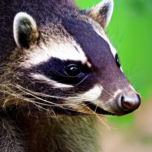 Image similar to face of a triceratops raccoon hybrid