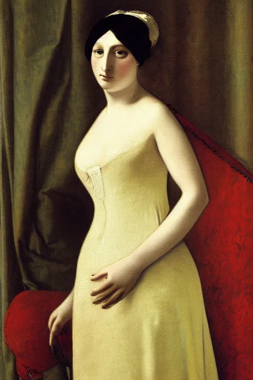 Image similar to lady in dress, painting by, jean auguste dominique ingres,