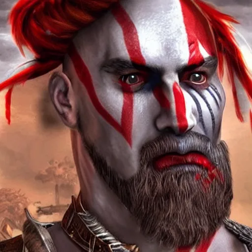 Image similar to benjamin!!!!! netanyahu!!!!!! as kratos from god of war