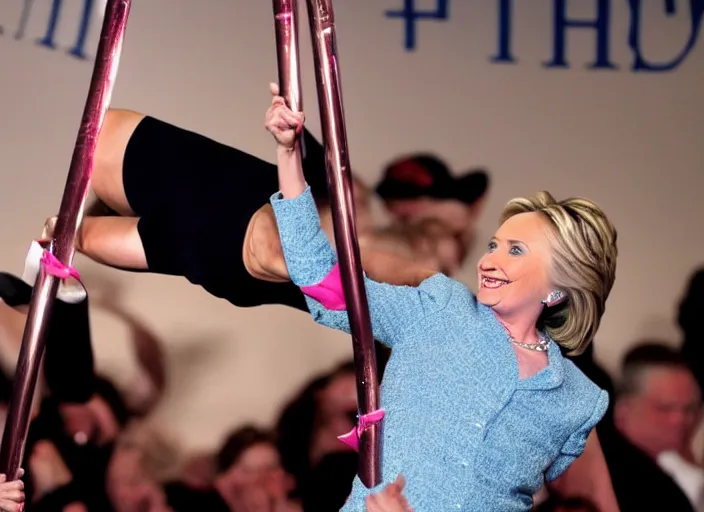 Prompt: Hillary Clinton Pole dancing