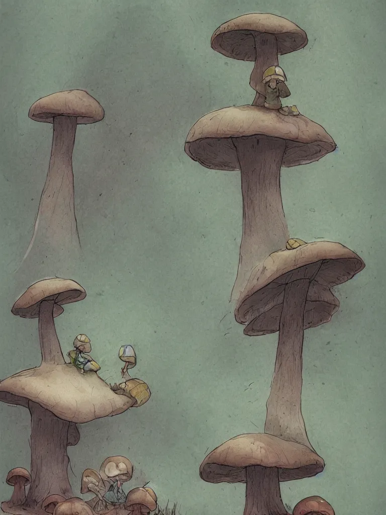 Image similar to sitting on a mushroom by disney concept artists, blunt borders, rule of thirds!