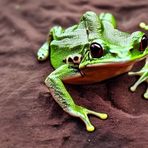 Image similar to Lady Frog woman photograph, sharp focus, realistic