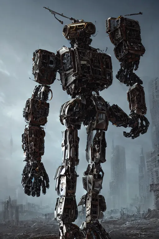 Image similar to a futurecore boxing humanoid mecha in ruin city, bright, by real steel ( 2 0 1 1 ), eve venture, raymond swanland, cryengine, post apocalyptic, mechanical structure, unreal engine 5, camouflage scheme, sharp focus, 8 k realistic, hyper detailed, bright, background by greg rutkowski, ray tracing, realistic shaded, smooth face